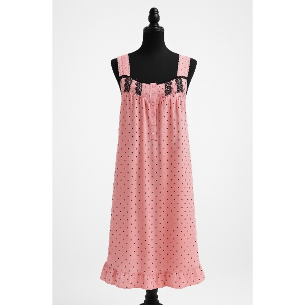 Secret Treasures Pink Polka Dot Lace-Trim Chemise